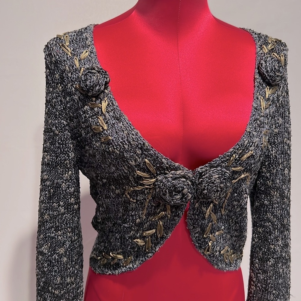 Ball of Cotton Blue Detailed Shrug Cardigan! - Picture 2 of 5